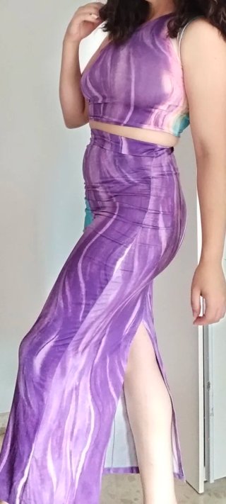Conjunto falda y top licra multicolor