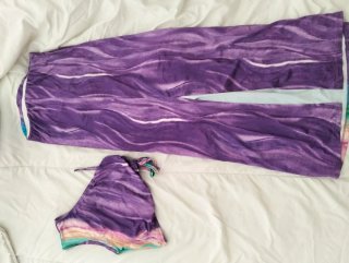 Conjunto falda y top licra multicolor