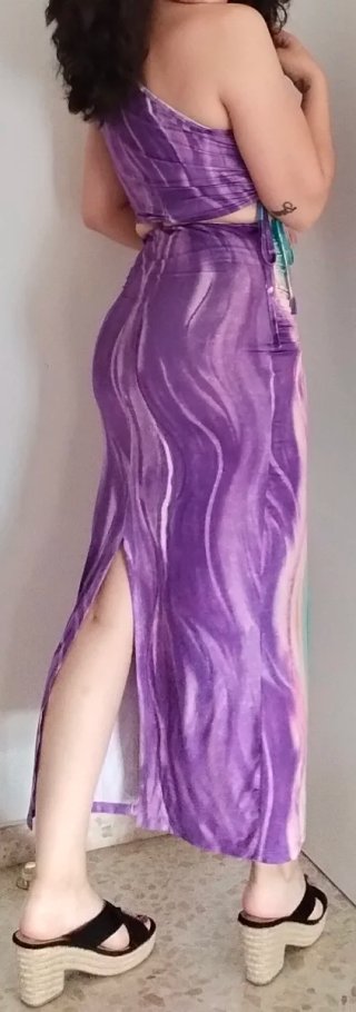 Conjunto falda y top licra multicolor