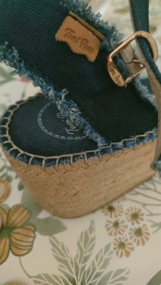 Sandalias cuña Toni Pons tela vaquera 6cm