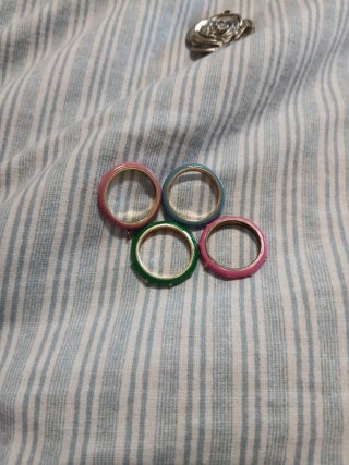Anillos bisutería verano 4 uds
