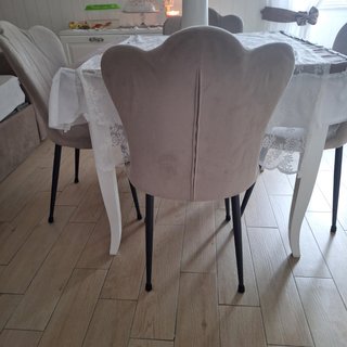 Set 4 Sedie Tessuto Velluto Marrone