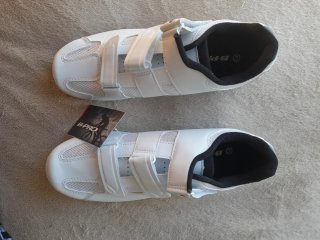 Zapatillas ciclismo automáticas blancas