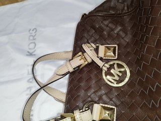 Bolso Michael Kors Marrón Trenzado Dorado