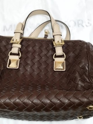 Bolso Michael Kors Marrón Trenzado Dorado
