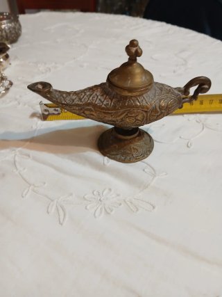 Lámpara Antigua Bronce Aladino.