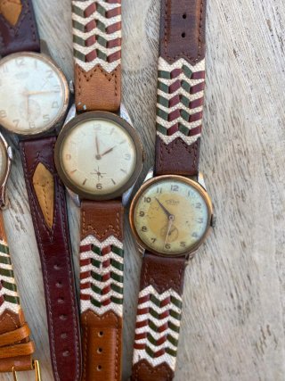 Lote 5 Relojes Antiguos Correa Cuero