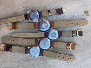 Lote 5 Relojes Antiguos Correa Cuero