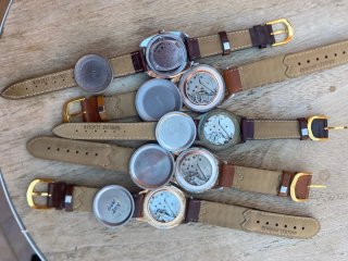 Lote 5 Relojes Antiguos Correa Cuero