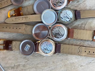 Lote 5 Relojes Antiguos Correa Cuero