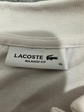 Polo Lacoste Regular Fit Mujer XL Blanco