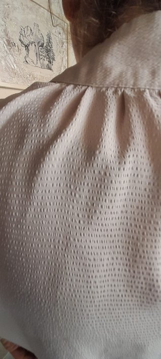Blusón H&M crema manga larga botones polyester