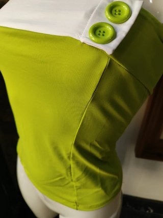 Top palabra de honor verde y blanco
