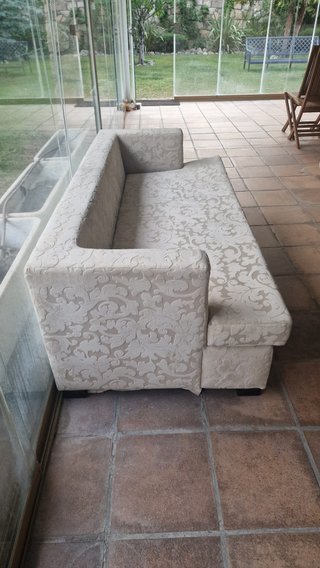 Sofá clásico 3 plazas tela beige