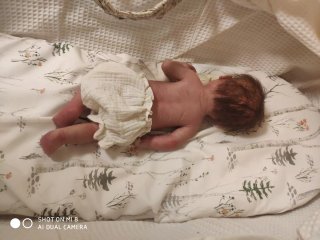 Muñeco Reborn niño Silicona 38cm Pelo Real