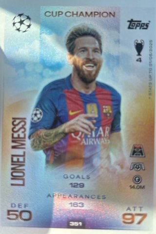 Carta Leo Messi Topps Champions League