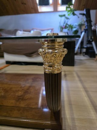 Mesa de centro cristal y madera