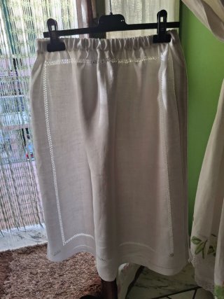Gonna vintage lino bianco