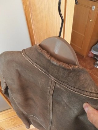 Chaqueta de cuero marrón hombre Talla L