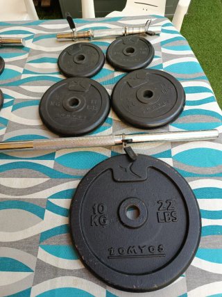 Kit Pesas, Banco y Barras Gimnasio