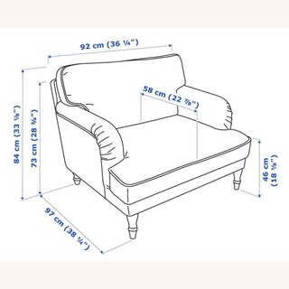 SILLÓN STOCKSUND RAYAS AZUL Y BLANCO NUEVO