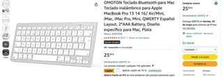 Teclado Bluetooth OMOTON Español Plata
