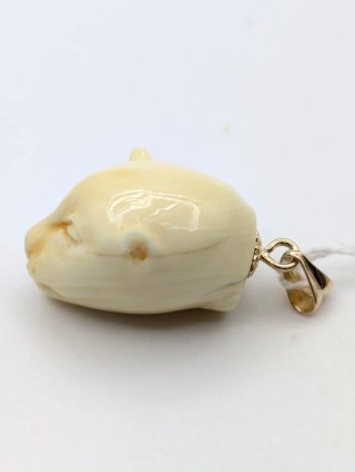 Colgante Oro 18k y Hueso Animal