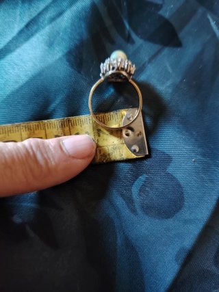 Anillo Oro Margarita Perla Brillantes