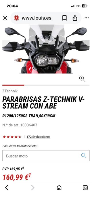 Pantalla Ztechnik Stream BMW R 1200 GS. IMPECABLE.