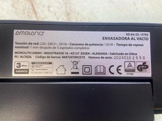 Envasadora al vacío negra