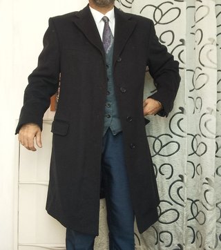 Cappotto Piacenza 1733 Lana Nero Uomo size 52 ita