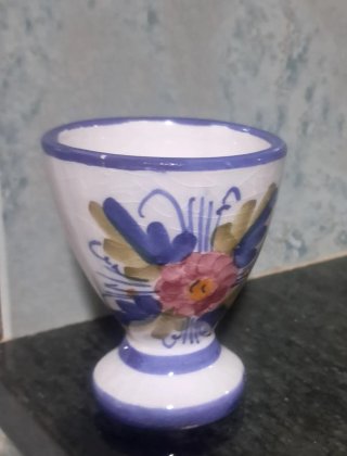 Plato decorativo frutas y borde azul