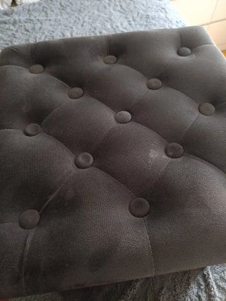 Puff baúl gris desmontable terciopelo