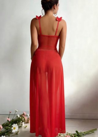 Conjunto Lenceria Encaje Rojo - Tallas