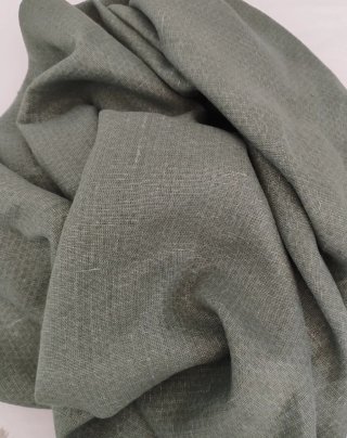 Tela Lino y Algodón Verde Eucalipto