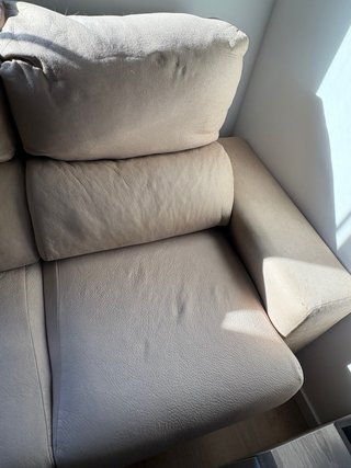 Sofá 3 plazas con chaise longue beige