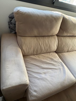Sofá 3 plazas con chaise longue beige