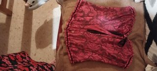 Corpiño Vintage Fucsia y Negro Talla S