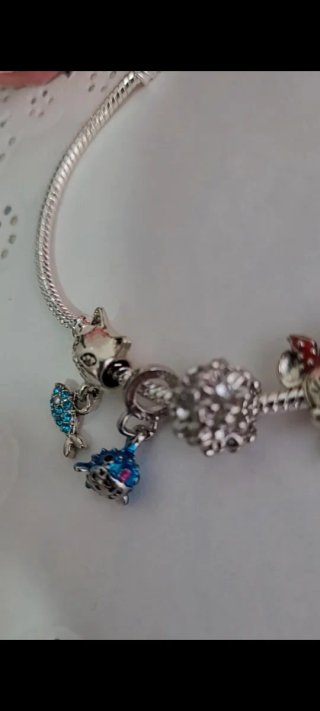 Conjunto Pulsera Plata Ley S925 con Charms