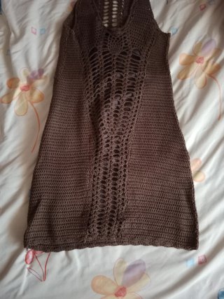 Vestido de punto marrón