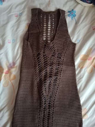 Vestido de punto marrón