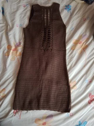 Vestido de punto marrón