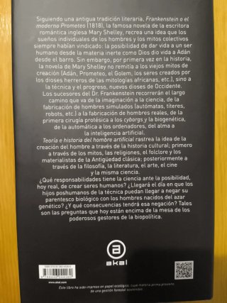 LIBRO "TEORÍA E HISTORIA DEL HOMBRE ARTIFICIAL"