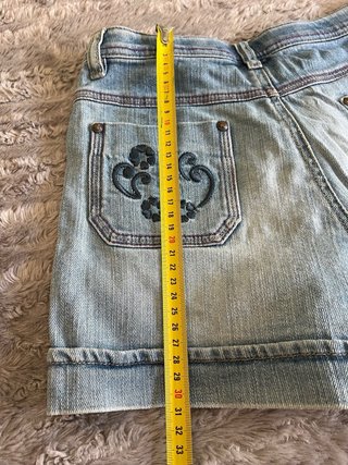Short vaquero pantalón corto bordado flores Y2K