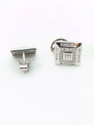 Pendientes Oro 18k Diamantes Cuadrados