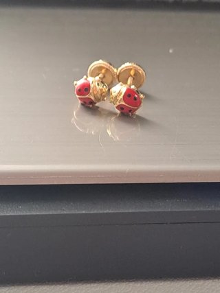 Lote pendientes oro 18k niña