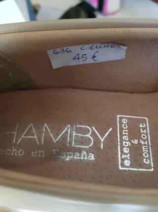 Manoletinas Chamby Beige Talla 38