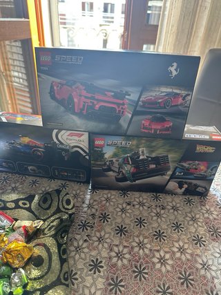 LEGO Speed Champions Set Ferrari, DeLorean, Red Bu