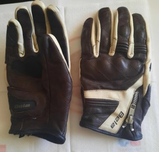 Guantes Moto Bela Talla 9 Cuero Reforzados