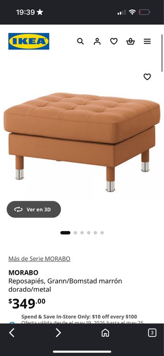 Reposapiés de cuero marrón
